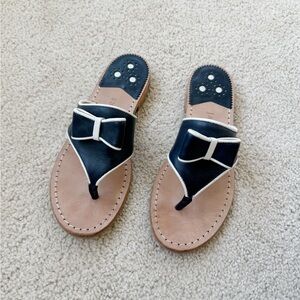 Jack Rogers Navy Sandals with Bow
